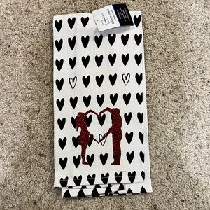 Glitter Valentine couple hand towel